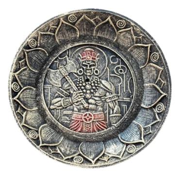 Imagem de Incensário Prato de Orixás 12cm em Resina Xangô