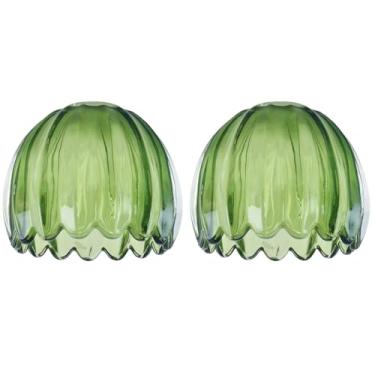 Imagem de Abajur de tulipa verde de vidro, abajures de flores pequenas, mini abajur de substituição para luminária de chão, candeeiro de parede, candeeiro de parede, decoração de lustre (verde-2)