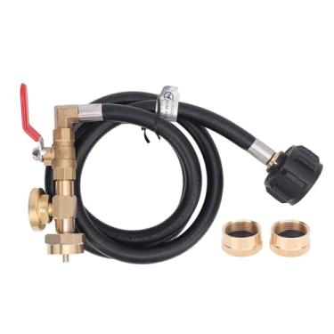 Imagem de Adaptador de recarga de gás Mangueira Universal QCC1 Type1 Latão Premium 4FT de comprimento com válvula de controle de manômetro para fogão de acampamento Churrasqueira Atividades