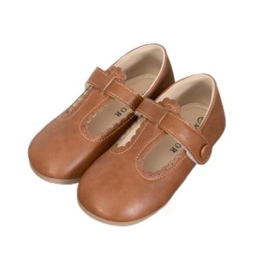 Imagem de Sapatilhas de balé para meninas pequenas Mary Jane para festas de volta às aulas, Marrom, 9.5 Toddler