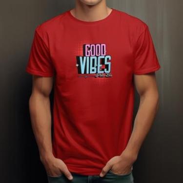 Imagem de Camiseta Masculina Polo Blu Good Vibes Confortável em Algodão do P ao G1-Masculino