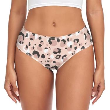 Imagem de Joitme Roupa íntima feminina, roupa íntima engraçada, calcinha sexy feminina de cintura baixa, Animais com estampa de leopardo moderno, M