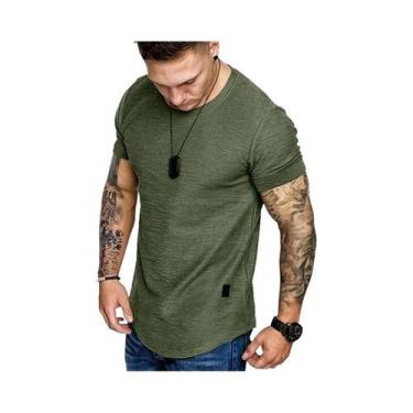 Imagem de Camisetas Masculinas Leves De Manga Curta Com Gola Redonda Moda Casual
