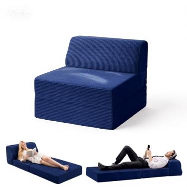 Imagem de Kasunpul Sofá-cama dobrável com travesseiro, cama de cadeira dobrável de espuma de memória, cadeira conversível com capa lavável, sofá futon para sala de estar/dormitório/uso de hóspedes/escritório em