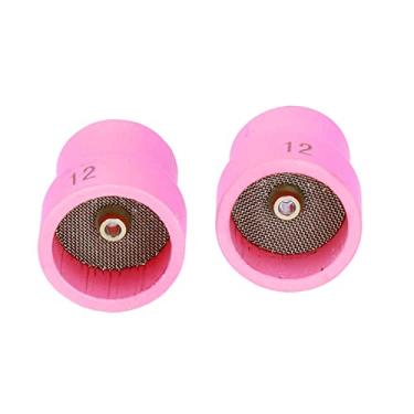 Imagem de Generic Kit de Copo de Soldagem Cerâmica 12#/14# Conjunto de Acessórios de Bico para Wp9/17/18/20/25/26, Solução Fácil de Instalar de 2 Peças para Projetos de Soldagem (Rosa)