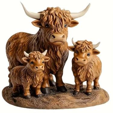 Imagem de Adesivos de vinil de PVC Three Highland Cows, decalques autoadesivos à prova d'água para carros, laptops, caminhões, motocicletas, parede, janela, bagagem, capa de arranhão e decoração de porta