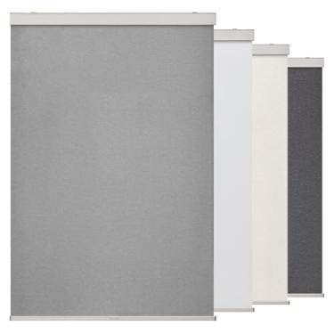 Imagem de Persianas semiopacas de rolo sem fio Free Stop para escurecimento de sala de janelas, persianas enroladas para cima e para baixo, persianas de janela com proteção UV para casa e escritório (cinza