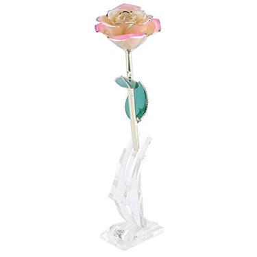 Imagem de Acouto Ouro 24K Mergulhado - Chapeamento de Ouro 24K Decoração de Folhas de Flores Dia Dos Namorados - Flores Artificiais Decoração de Casa