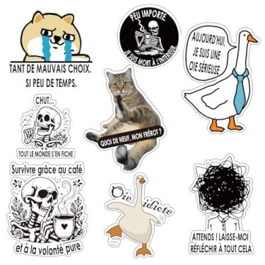Imagem de 1step2dream Adesivos sarcásticos franceses para adultos, decalques engraçados de vinil para capacetes, laptops, garrafas de água