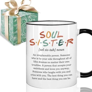 Imagem de Puouoonyi Presentes de aniversário de melhor amiga para mulheres, caneca de presente de amizade para melhores amigas, irmãs de alma, irmãs, melhores amigas, melhores amigas, presentes de aniversário