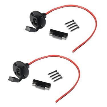 Imagem de TMH 16 AWG - 60 cm (2 pés) soquete SAE porta lateral, painel de conexão rápida SAE à prova de intempéries solar cabo montável para painel solar carregador de bateria com 8 parafusos (pacote com 2)