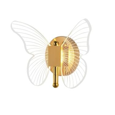 Imagem de Luminaria de Parede LED Butterfly, Lâmpada de Parede com Temperatura de Cor Tripla Dourada, 3000K-6000K