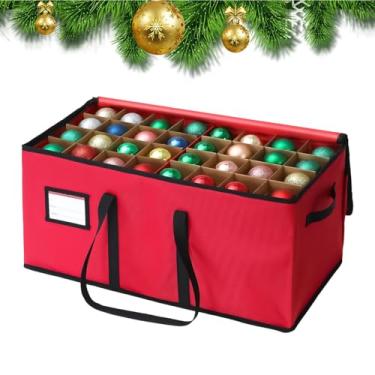 Imagem de Caixa organizadora de enfeites - Caixa grande dobrável ajustável - Caixas de armazenamento de Natal, para bolas de joias, de vidro, cartão de dos namorados, aniversários, casa, ano novo