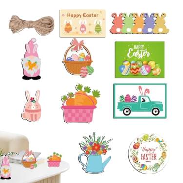 Imagem de Decoração de Travessa para Páscoa - 15 Peças de Placas de Rústicas | Placa para Mesa de Páscoa - para Reuniões Familiares Cozinha Primavera Festas em Casa Feriados