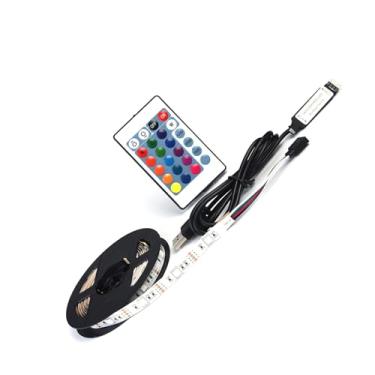 Imagem de Fita LED Flexível RGB 5050 USB 5V para Fundo de TV Econômica em Energia Baixo Consumo Desempenho Estável Aplicação Fácil com Apoio Autoadesivo