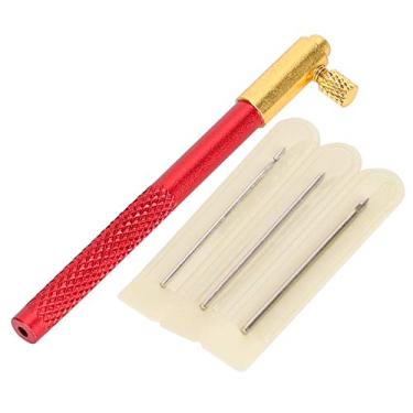 Imagem de GLOGLOW Outros Suprimentos de Costura e Bordado Alça Ergonômica Antiderrapante Com 3 Agulhas de Diâmetro Diferente, para Bordado de crochê, Miçangas, Artesanato Feito à Mão, de Miçangas, crochê, (Agulha de francês em liga de alumínio)
