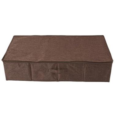 Imagem de Dioche Organizador de Armazenamento Sob a Cama, à Prova D'água, Tecido Dobrável, Sapato, Roupas, Meias, Recipiente Com Tampa Resistente para Quarto, Armário, Dormitório, Cor de café (L)