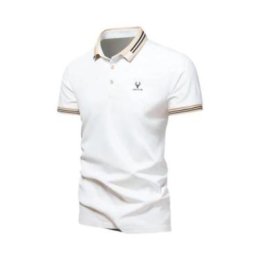 Imagem de Camisa Polo Masculina De Verão Em Seda Gelada De Secagem Rápida, Manga