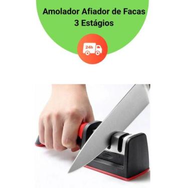 Imagem de Afiador Amolador De Facas e Tesouras 3 em 1 Profissional Compacto - Es