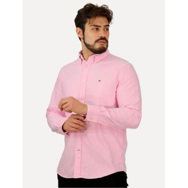 Imagem de Camisa Tommy Hilfiger Masculina Regular Core Flex Poplin Rosa, P