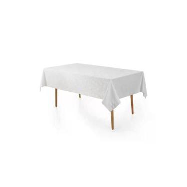 Imagem de Toalha de Mesa Retangular 6 Lugares Karsten Celebra Victória, BRANCO, 