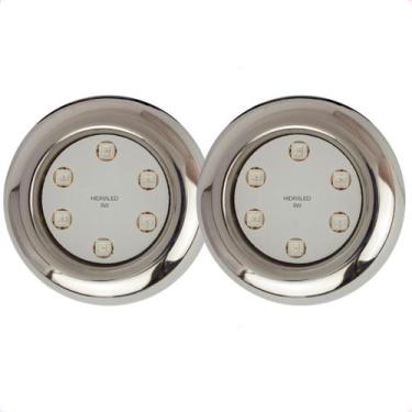 Imagem de Kit 2 Refletores Led 9w RGB Inox S para Iluminação Piscina - Hidraled