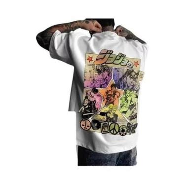 Imagem de Camiseta Masculina Oversized Com Estampa De Anime Jojo, Estilo Harajuk