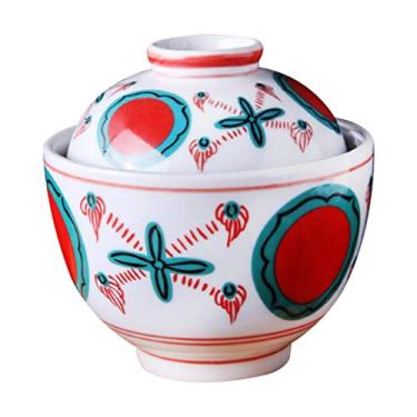 Imagem de Tigela de estilo japonês para sopa de missô de cerâmica criativa com tampa sob o vidrado Tigela de ovo cozido no Tigela de sopa Tigelas para servir