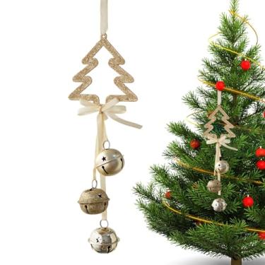 Imagem de Sinos de Natal vintage decorativos, sinos de Natal vintage para guirlanda | Pingente de sino pentagrama | Sinos antigos para árvore de Natal, porta, decoração de lareira