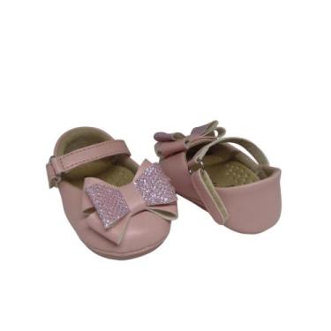Imagem de Sapato de Bebe Sapatilha Laço Salomé Infantil Menina RN Manozinhos Bab