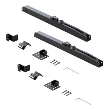 Imagem de Wswqop Mecanismo de Abaixamento de Porta de Celeiro em 2 Peças, Amortecedor de Mola para Trilhos Planos, Batente de Porta, Ferragens para Porta de Celeiro de