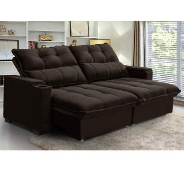Imagem de Sofa 3 Lugares Retratil Reclinavel 200m Veludo Monaco Requinte