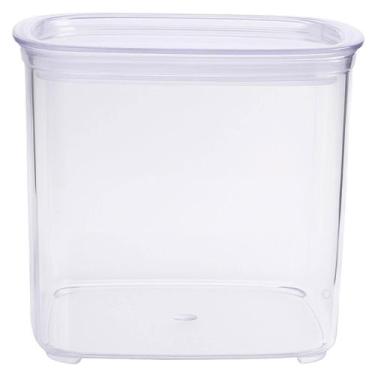 Imagem de Pote Quadrado 800ml Plástico Organizador Biscoitos Grão Sementes Cinqu