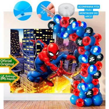 Imagem de Kit festa Homema Aranha Decoração Aniversário Painel+balão - Piffer - 