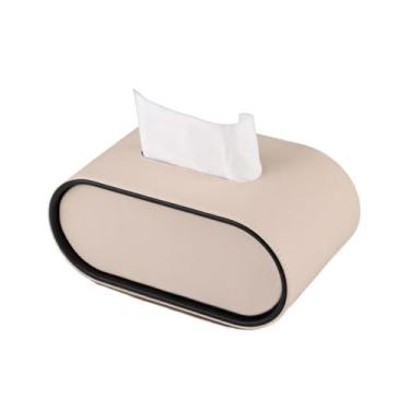 Imagem de Mesa de café de luxo prática leve capa de caixa de lenços de couro quarto organizador dispensador facial de guardanapo de alta qualidade (branco)
