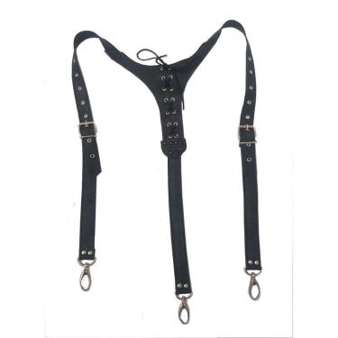 Imagem de Suspensório Regata Preto SU029 Couro