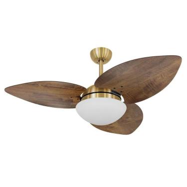Imagem de Ventilador De Teto Vd42 Dunamis Dourado Rádica Imbuia 220V