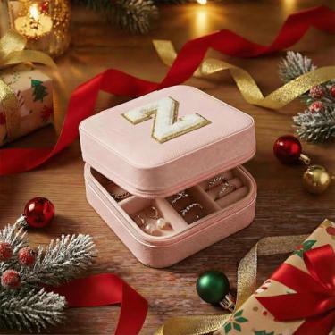 Imagem de Caixa de joias, organizador de joias para meninas adolescentes, presentes para meninas de 15 anos, 6, 7, 8, 9, 10, 11, 12, 13, 14, 15 anos, estojo de joias de viagem, caixa de joias pequena | Carta