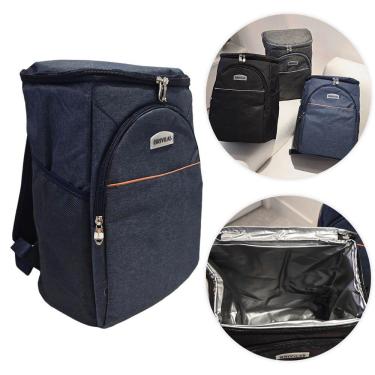 Imagem de Mochila Bolsa Térmica Cooler Praia Passeio Marmita Cerveja Preto