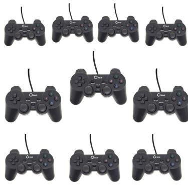 Imagem de Kit 10 Controle Joystick C Fio Lotus Dualshock 2 Pc Lt-ct008