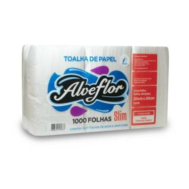 Imagem de Papel Interfolha 100% Celulose Alveflor Slim com 1000 Folhas