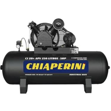 Imagem de Compressor de Ar 20 Pés 5HP 250 Litros 2 Pistões Mono 220/440V CHIAPERINI