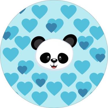 Imagem de Painel de Lona Redondo Panda Com Corações Azuis - Fabrika De festa, 17