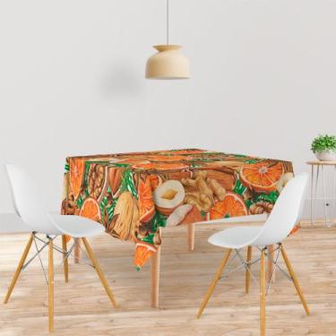 Imagem de Toalha De Mesa Quadrada Tecido Oxford Frutas e Castanhas TL31- 140x140