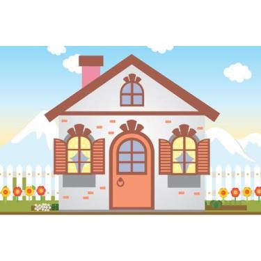 Imagem de Painel de Lona Casinha de Boneca - Fabrika de Festa, 150x100cm