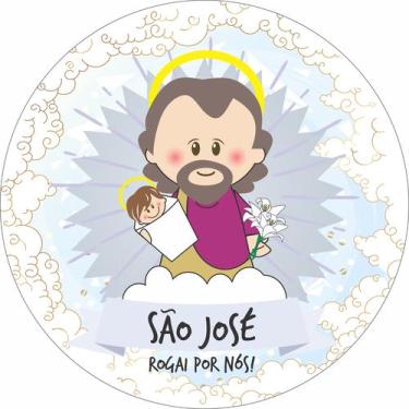 Imagem de Painel de Lona Redondo Santinhos Católicos São José - Fabrika De Festa