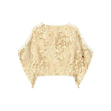 Imagem de Blusa Estampada Com Mangas 3/4 Em Viscose-Feminino