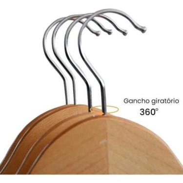 Imagem de Cabide De Madeira Com Presilhas - Verniz - Top Rio