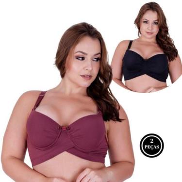 Imagem de Kit 2 Sutiã Plus Size Bojão Reforçado Alça Sustentação - C7 KIT 2 ALIC
