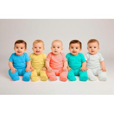 Imagem de Kit 10 Peças Bebê Body manga curta E Mijão Infantil Para Dia A Dia 157